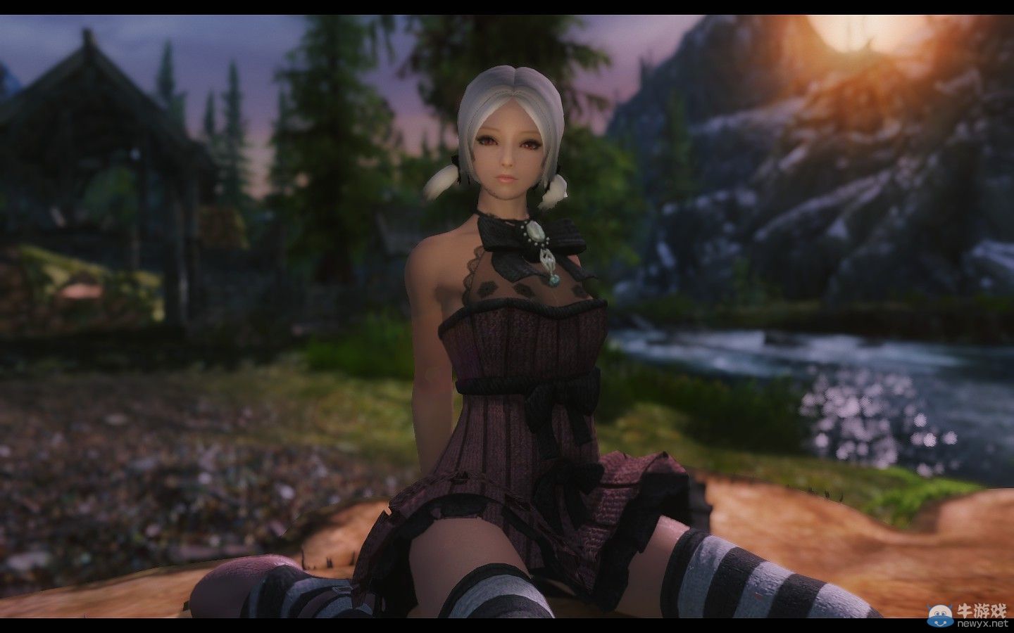 《上古卷軸5：天際》自建人物MOD：可愛鄰家少女絲襪制服誘惑