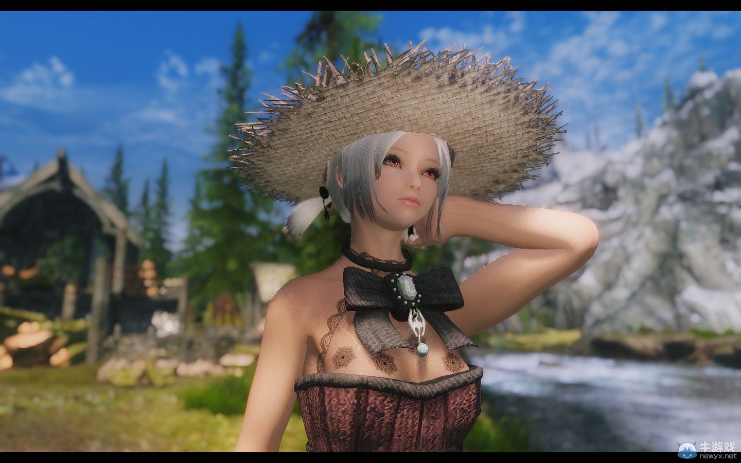 《上古卷軸5：天際》自建人物MOD：可愛鄰家少女絲襪制服誘惑