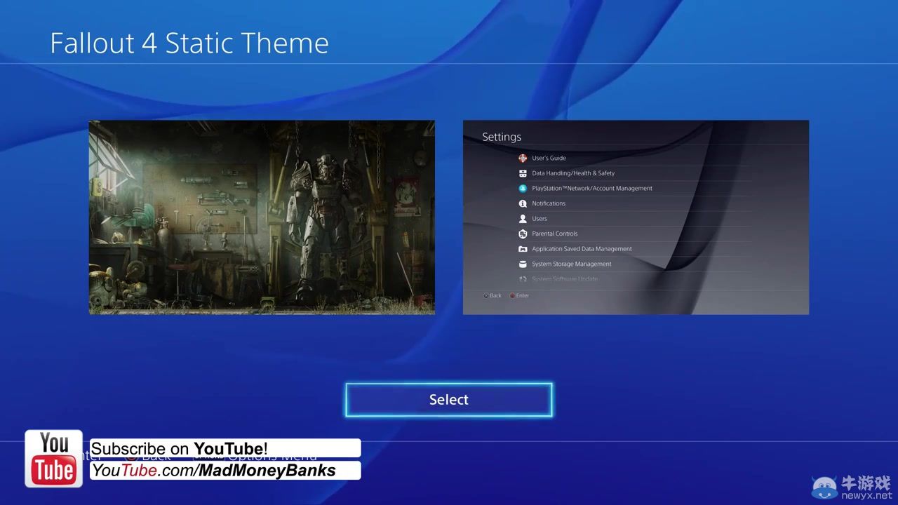 《輻射4》預購PS4主題公開：一張壁紙略顯粗糙