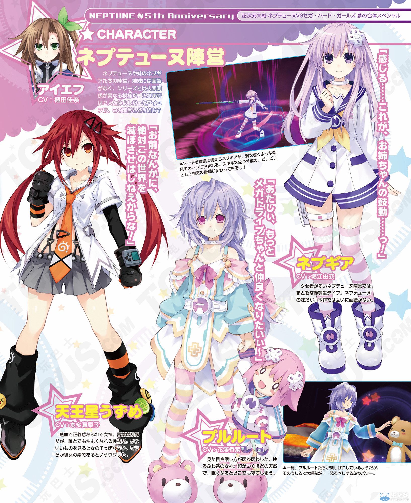 《超次元大戰》五個冒險時代與海王星世界硬件女孩兩陣營主要角色