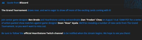 《爐石傳說》周五Twitch頻道直播公布大量新卡牌