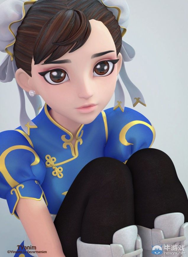 國外畫師繪制春麗設(shè)計(jì)圖：軟萌可愛腿細(xì)如絲