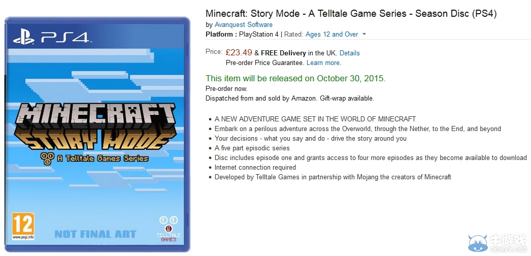 《我的世界：故事模式》發售日泄露：10月上市