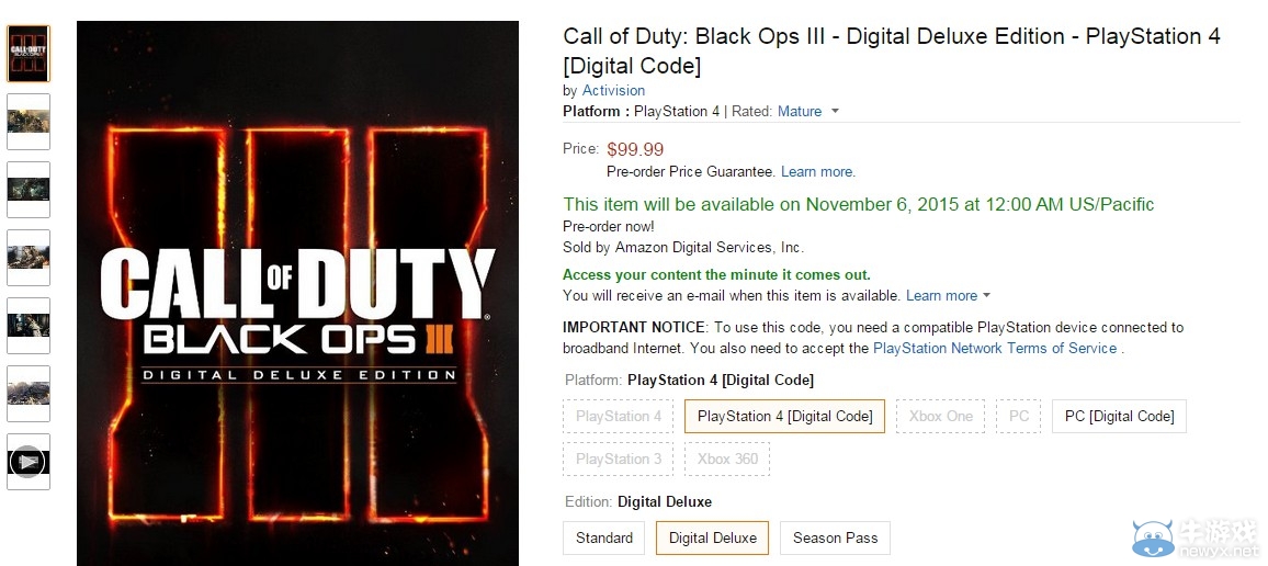 官方下架XBOXONE版《使命召喚12：黑色行動3》：索尼的勝利？