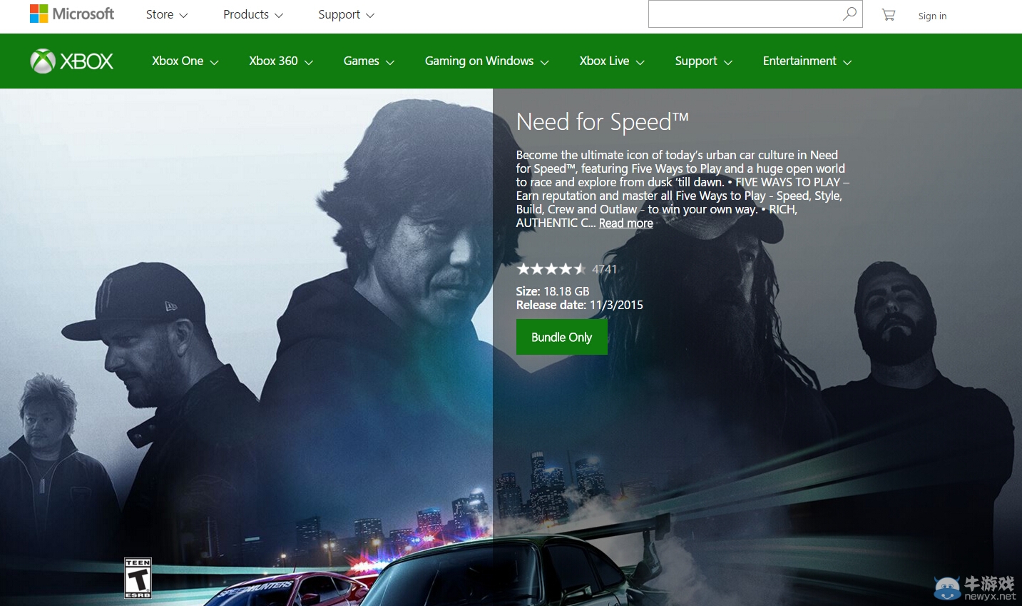 《極品飛車19》XBOX ONE版初始容量18.18GB