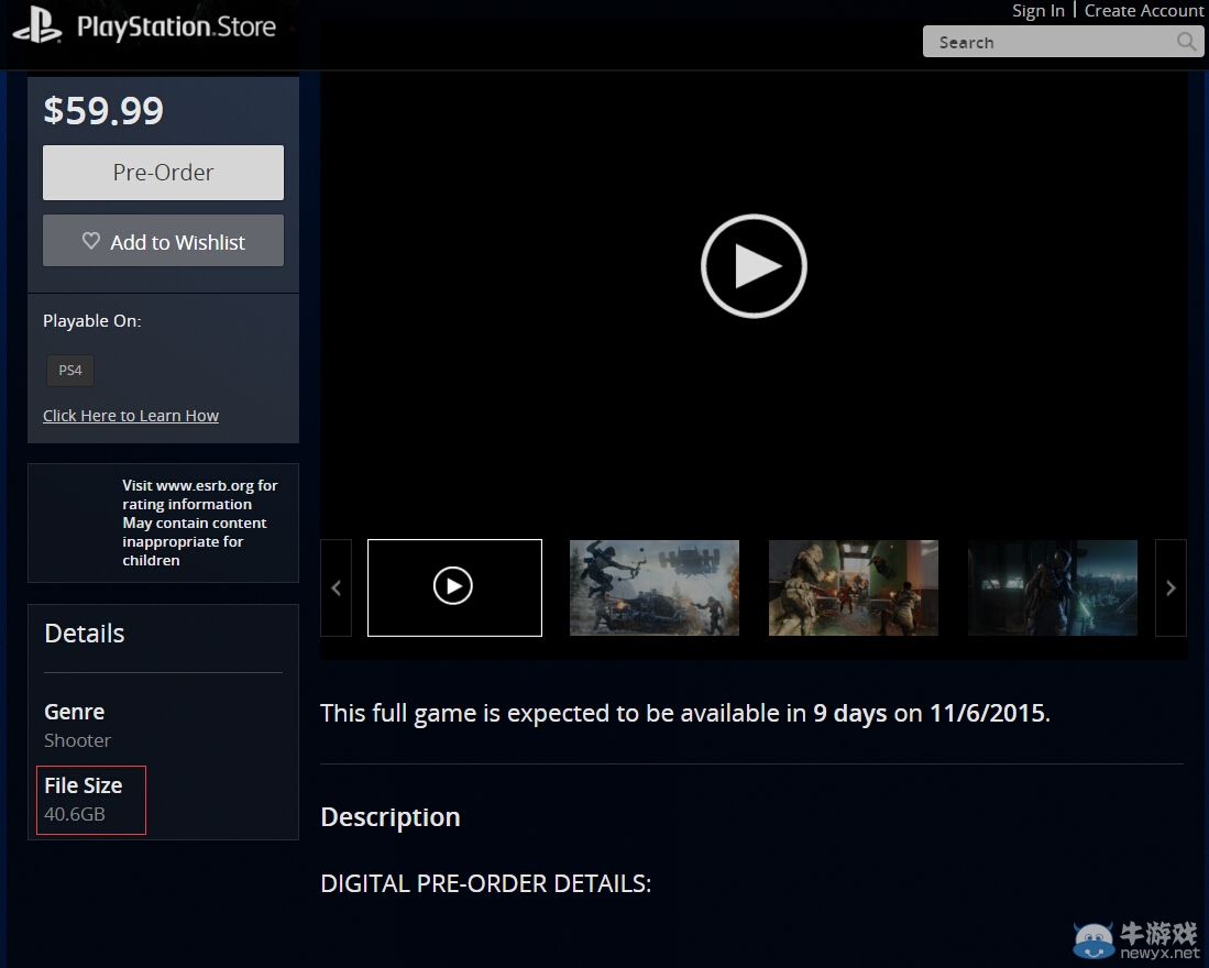 《使命召喚12》PS4版硬盤空間公布 比PC版小很多