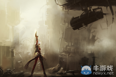 廢墟中的一抹艷紅 手繪霸氣風格炎天