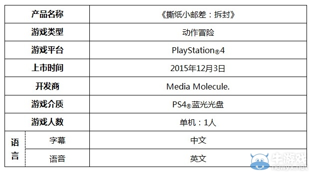 PS4國行游戲《撕紙小郵差：拆封》將于12月3日上市
