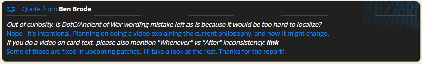 《爐石傳說》官方推特答疑 卡牌說明將會規范化