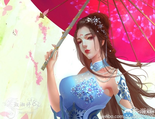 《天涯明月刀》傘中劍劍中傘 冰云套絕美天香手繪作品