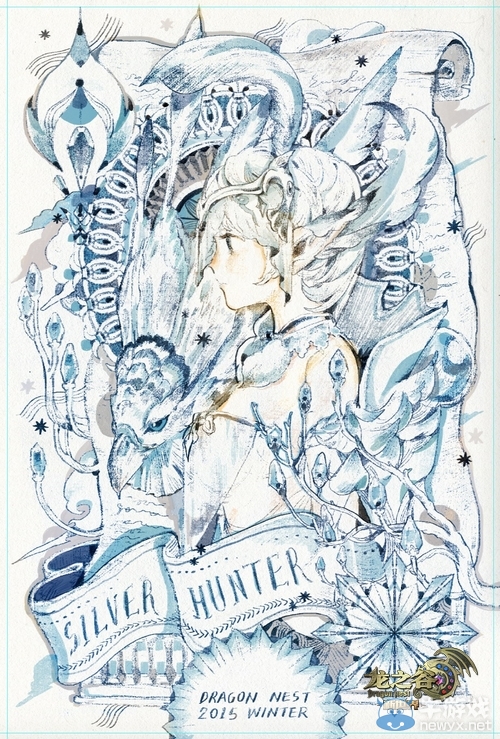 《龍之谷》圣誕明信片 畫風唯美