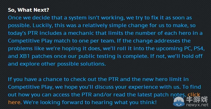 《守望先鋒》設計師藍貼：為何在天梯中增加英雄限制