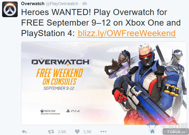 《守望先鋒》主機端開啟免費周末活動