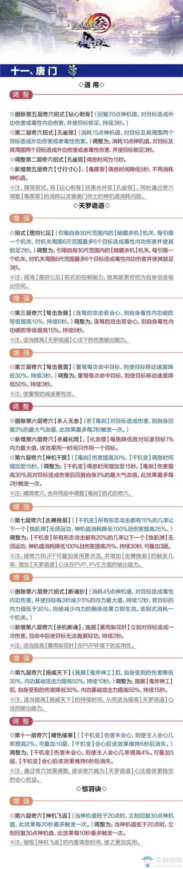 《劍網3》全門派技能改造 精簡操作豐富搭配
