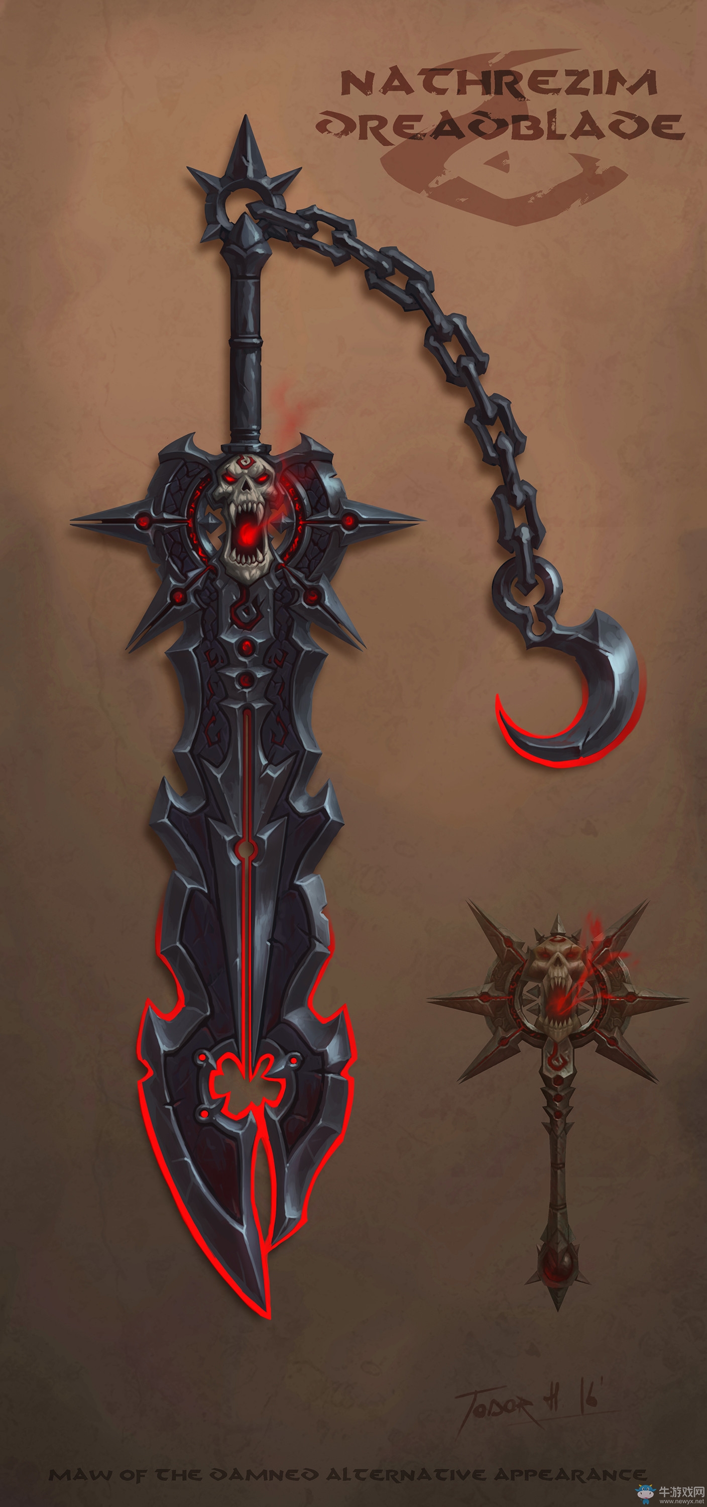 《魔獸世界》玩家設計血DK新神器 死騎就該拿雙手劍！