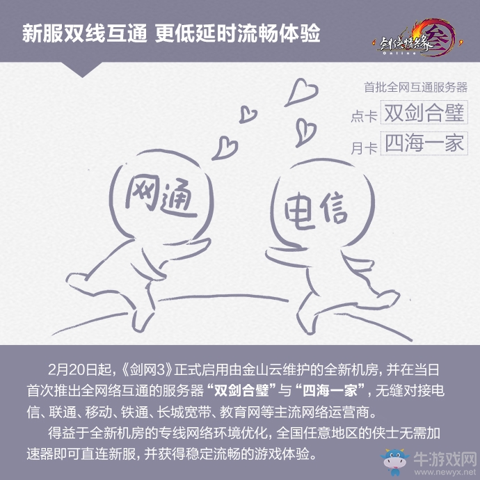 劍網3：啟用多線BGP機房 首批雙線服20日上線