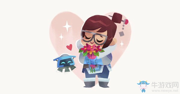 守望先鋒：官方推特分享，守望先鋒英雄情人節卡片