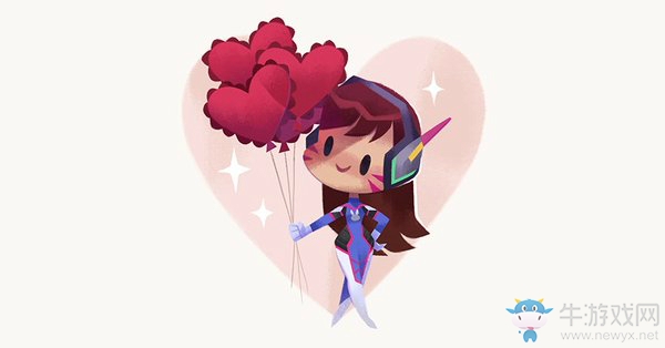 守望先鋒：官方推特分享，守望先鋒英雄情人節卡片