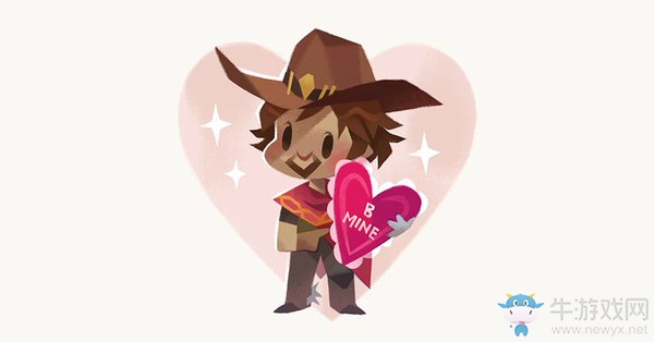 守望先鋒：官方推特分享，守望先鋒英雄情人節卡片