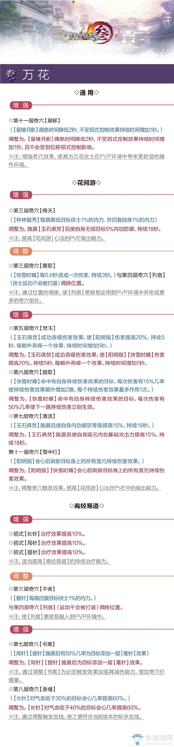 《劍網3》全門派技能調整 霸刀終遭削弱
