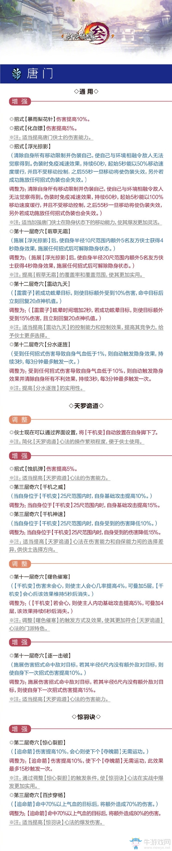 《劍網3》全門派技能調整 霸刀終遭削弱