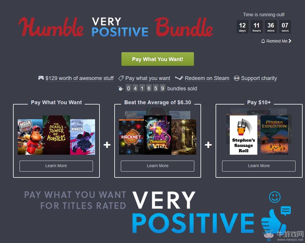 Humble Bundle推出STEAM“特別好評”慈善游戲包