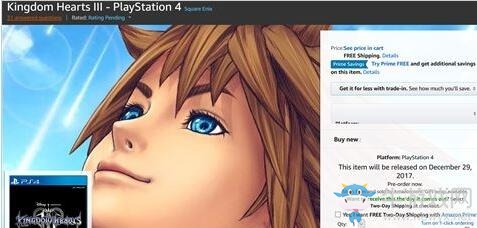 ps4《王國之心3》在美亞開啟預(yù)訂 年內(nèi)發(fā)售有望？
