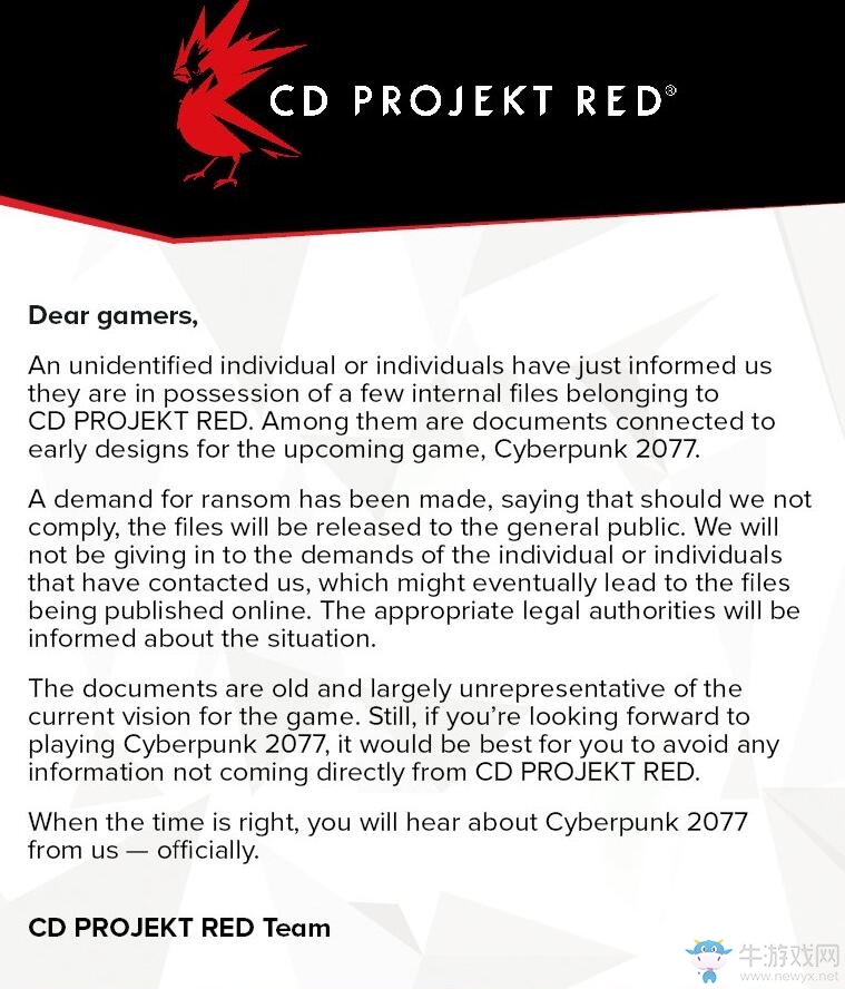CDPR遭威脅 稱不答應要求就爆料《賽博朋克2077》