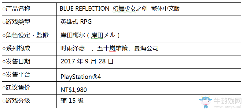PS4平臺限定《藍(lán)色反射：幻舞少女之劍》公布中文版發(fā)售信息