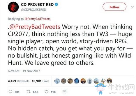 CDPR：《賽博朋克2077》沒(méi)有任何氪金要素！