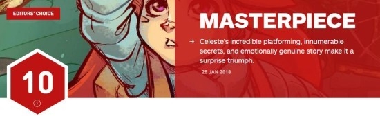 又一款滿分神作！《蔚藍Celeste》獲IGN 10分評價