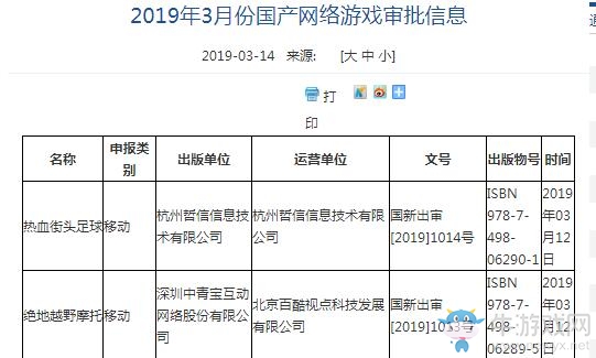2019年3月份第一批國(guó)產(chǎn)網(wǎng)絡(luò)游戲?qū)徟畔⒐? /></a> 
</p>
<p style=