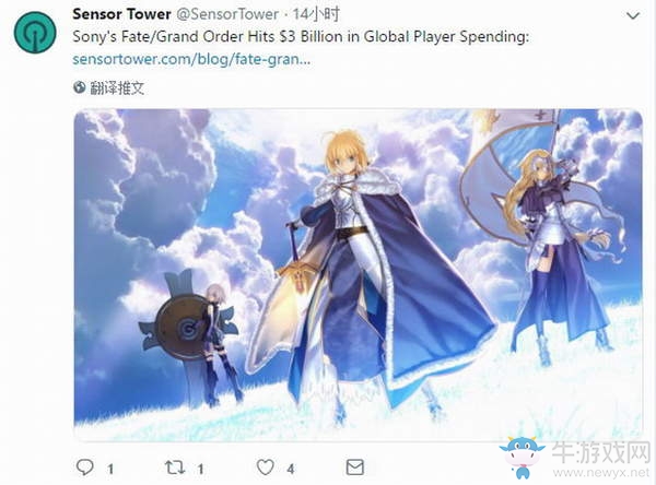 《Fate/Grand Order》全球總收益突破30億美元