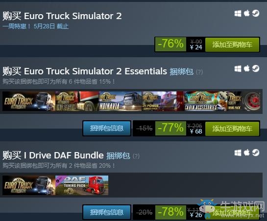 steam每日特惠：模擬游戲《歐洲卡車模擬2》史低價24元！