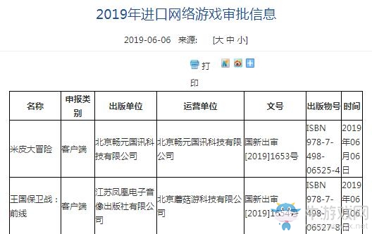 2019年第三批進(jìn)口網(wǎng)絡(luò)游戲?qū)徟畔⒐? /></a> 
</p>
<p style=