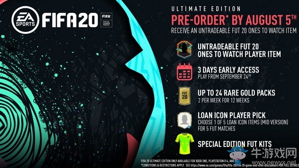 《FIFA 20》終極版預購內容一覽