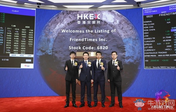 女性游戲龍頭企業玩友時代FriendTimes赴港成功上市