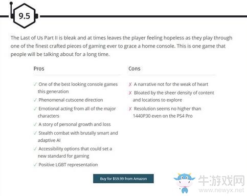 《最后的生還者2》IGN 10分：是一部大師之作