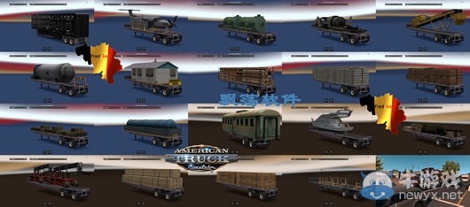 美國卡車模擬超重貨物拖車包MOD